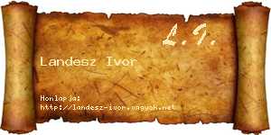 Landesz Ivor névjegykártya